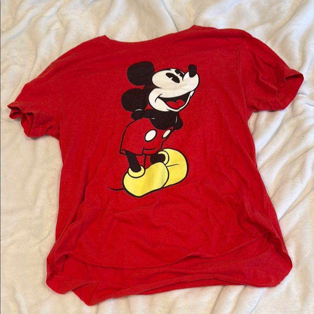 Disney Red Mickey Mouse Short Sleeve Tee